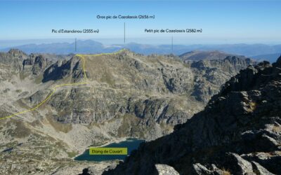 Pic de l’Albe (2764 m) – Gros pic de Cazalassis (2656 m) – Petit pic de Cazalassis (2582 m) depuis la piste des Esquerres